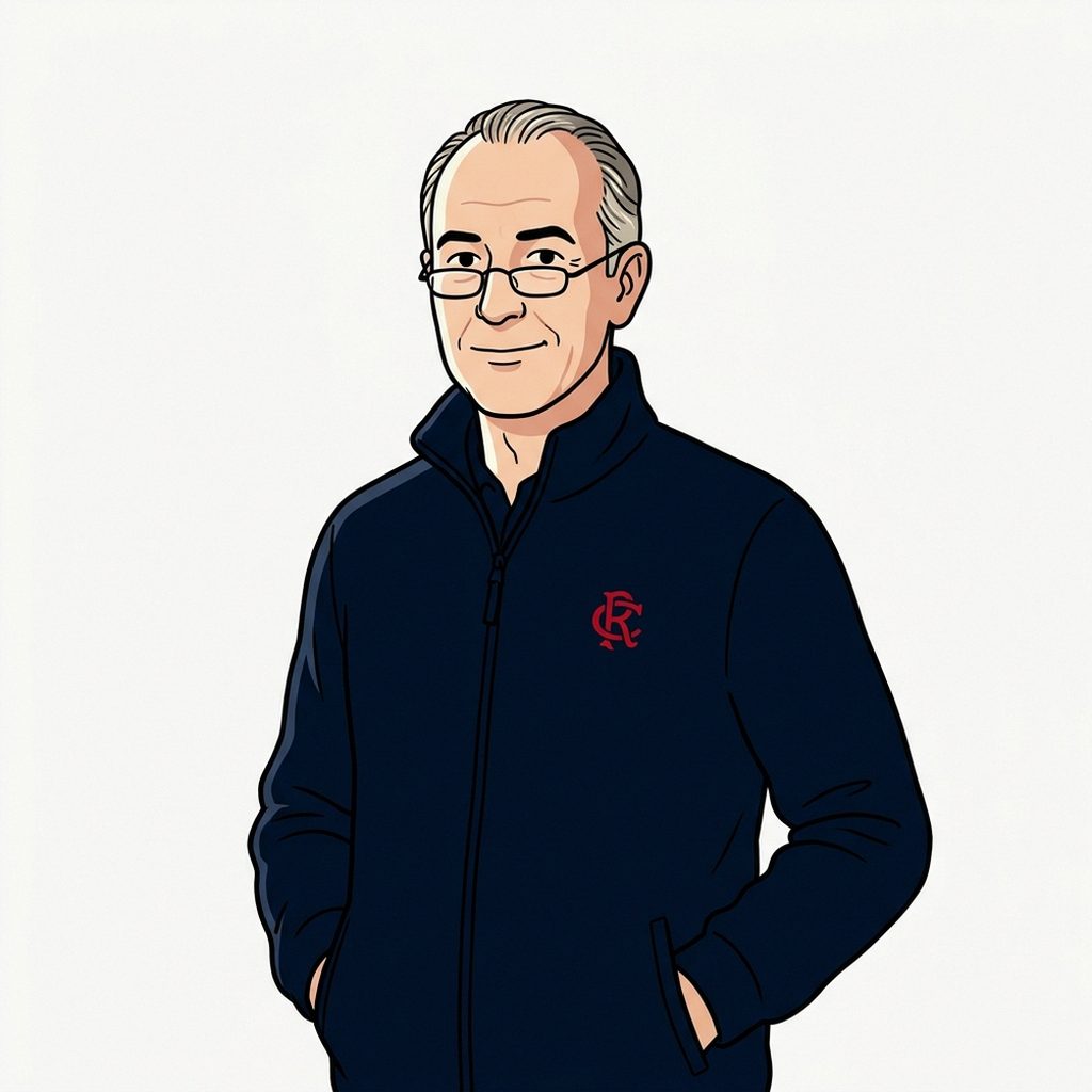 Portrait illustré de Jacques Berthoumieu, trésorier du Rugby Club Révélois