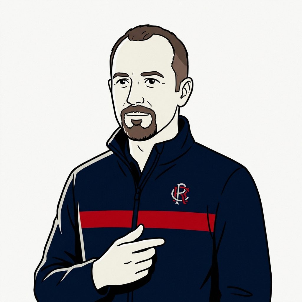 Portrait illustré de Marc Bénézeth, dirigeant du Rugby Club Révélois