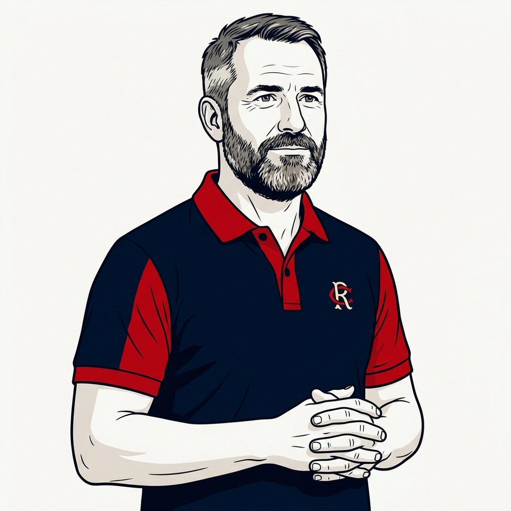 Portrait illustré d'Olivier Briols, dirigeant du Rugby Club Révélois